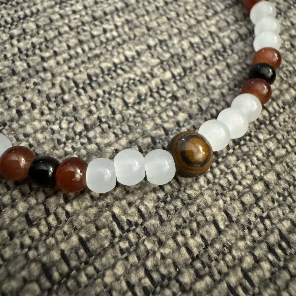 Tiger’s Eye Handmade Beaded Elastic Phone Charm Wristlet Functional